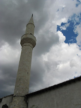 
Minaret in Mostar.
