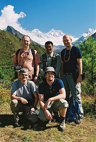 
Picture with our guide sherpa Tsomba. And with Everest as well.
