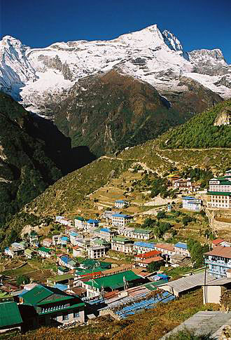
Namche Bazar with the nice background.
