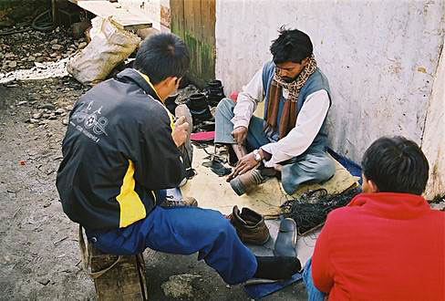 
Shoe repair in Lukla.
