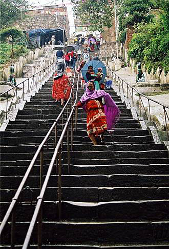 
Steep steps to Swayambunath.
