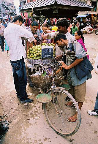 
Mobile fruit store.
