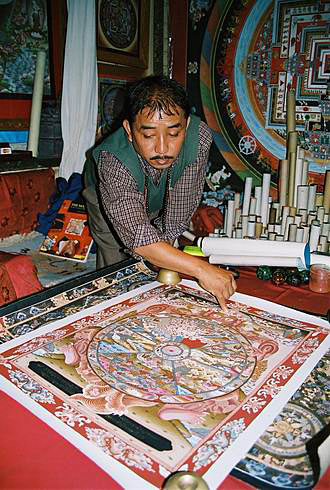 
Bhaktapur town - hand painted mandalas.
