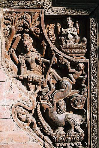 
Carved wood on Nyatapola Temple.

