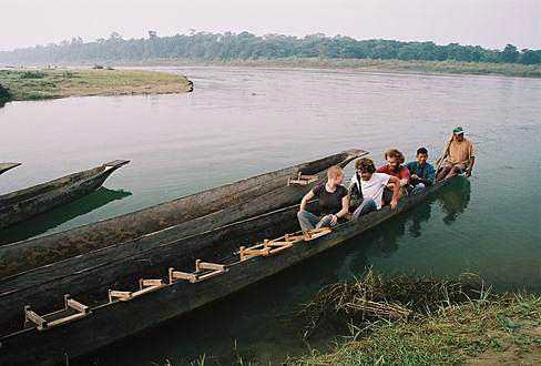 
Canoe, constructed from single tree trunk. Chitwan National Park.
