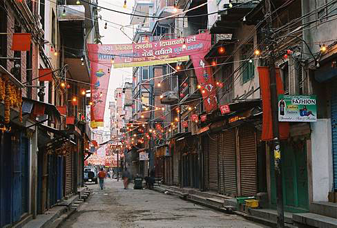 
Next morning after Tihar (Diwali) festival. Indra Chowk street in Kathmandu.
