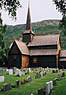 Kostolik v dedine Lom.
Wooden Church in Lom village, Norway.