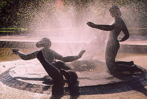 
Fountain in President's palace garden.
