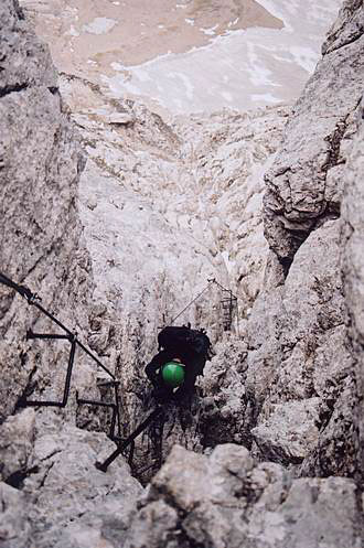 
Climbing, Via Ferrata Alleghesi.
